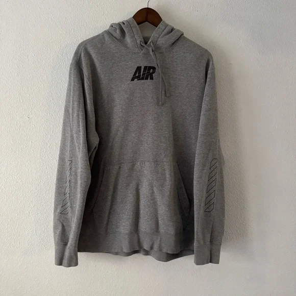 NIKE Air Jordan Hoodie XL Gray Center Swoosh Y2K Retro Streetwear Vintage Skater - Picture 12 of 12